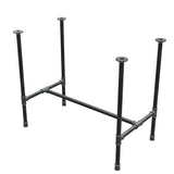 Dining table base, H-frame, cast iron and steel Ø 27 mm, 91 × 51 cm, height 74 cm