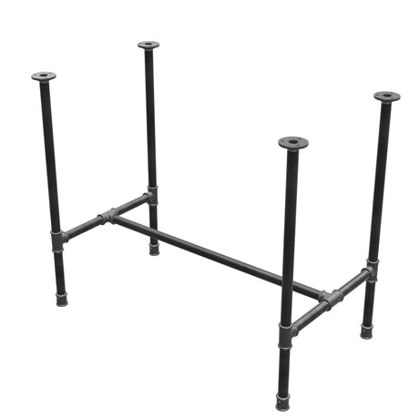 Dining table base, H-frame, cast iron and steel Ø 27 mm, 91 × 51 cm, height 74 cm