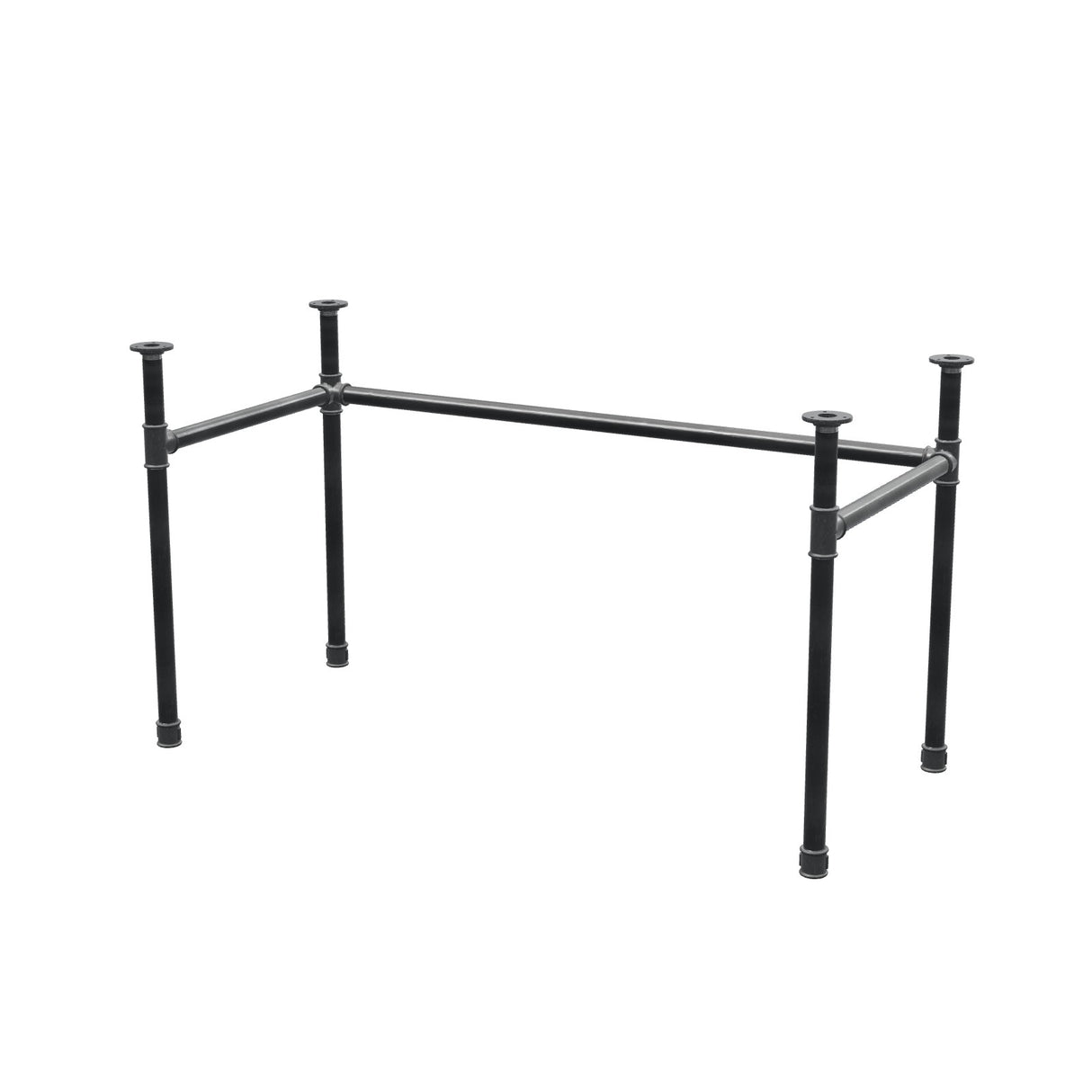 Desk base, U-frame, cast iron and steel Ø 34 mm, 132 × 62 cm, height 72 cm