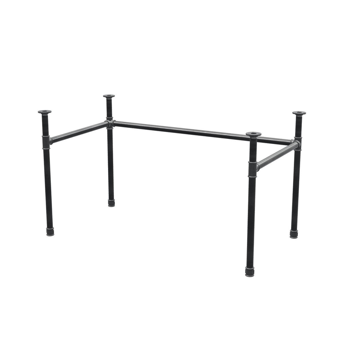 Desk base, U-frame, cast iron and steel Ø 34 mm, 132 × 72 cm, height 72 cm