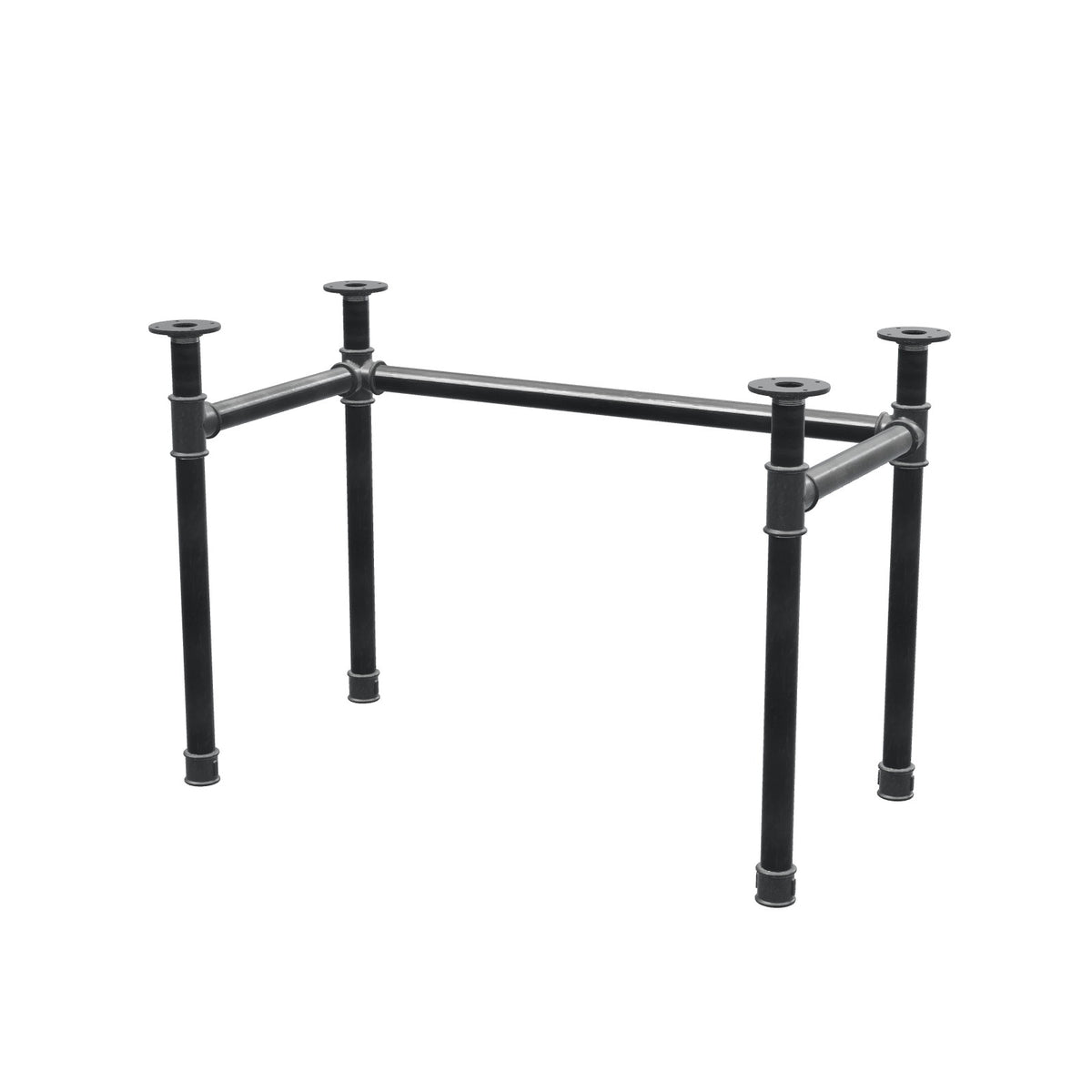Desk base, U-frame, cast iron and steel Ø 42 mm, 106 × 56 cm, height 70 cm