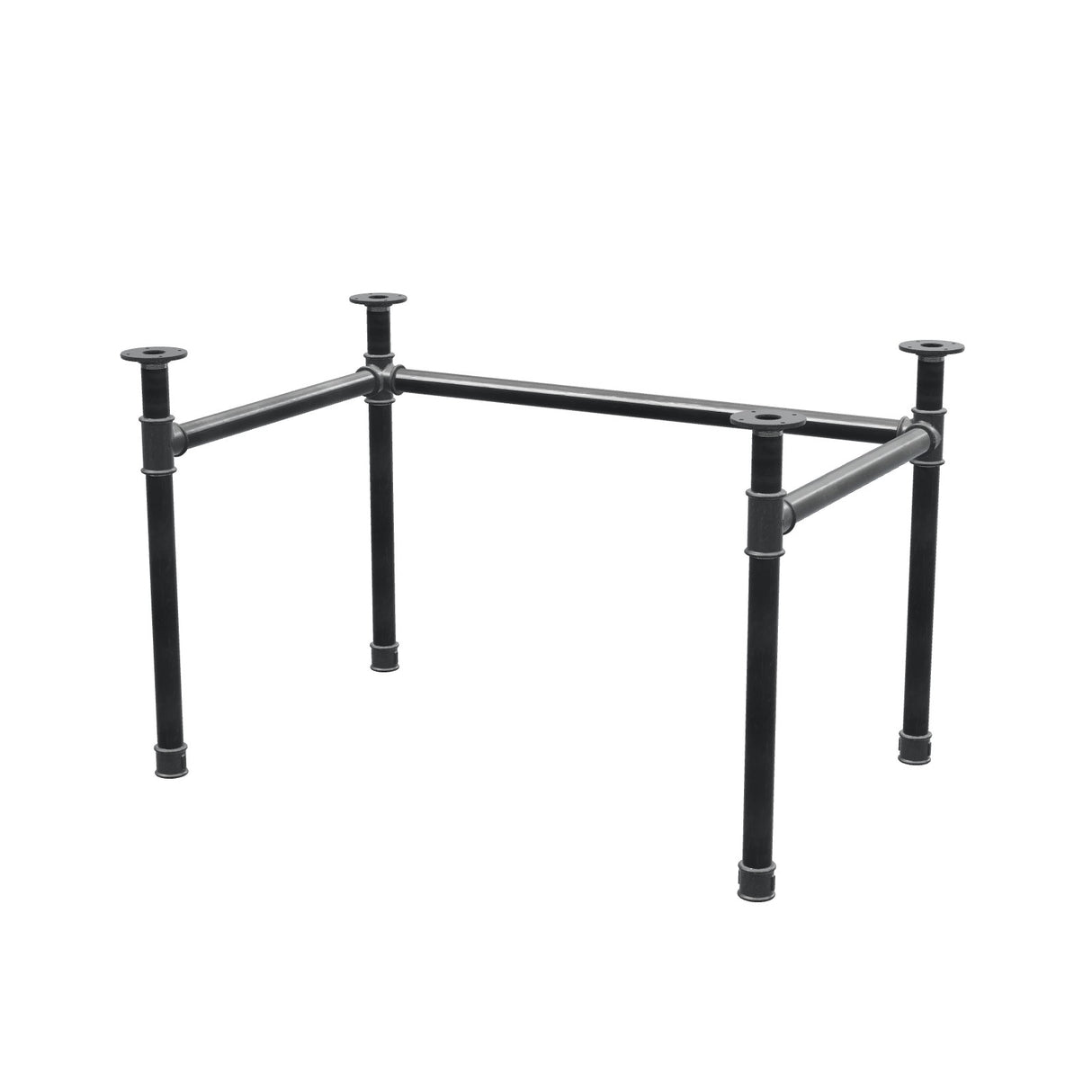 Desk base, U-frame, cast iron and steel Ø 42 mm, 116 × 76 cm, height 70 cm