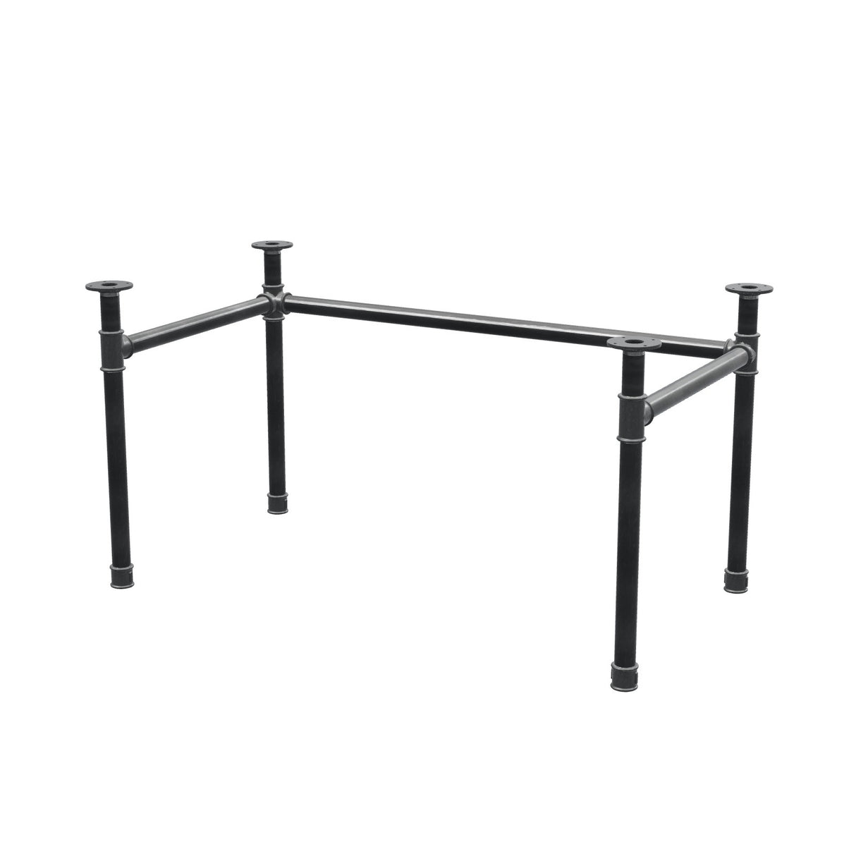 Desk base, U-frame, cast iron and steel Ø 42 mm, 136 × 76 cm, height 70 cm