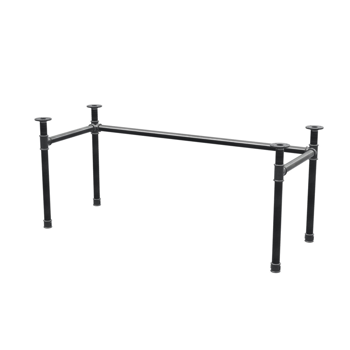 Desk base, U-frame, cast iron and steel Ø 42 mm, 166 × 66 cm, height 70 cm