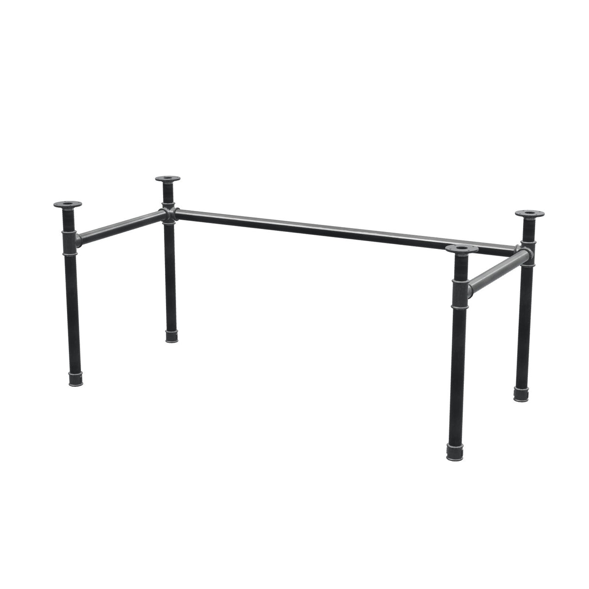 Desk base, U-frame, cast iron and steel Ø 42 mm, 166 × 76 cm, height 70 cm