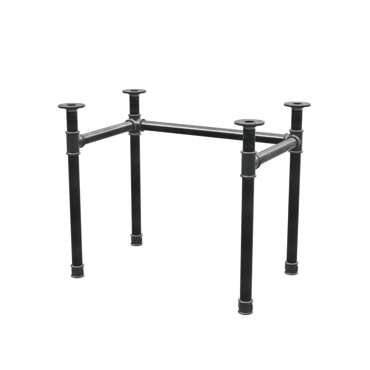 Desk base, U-frame, cast iron and steel Ø 42 mm, 86 × 56 cm, height 70 cm