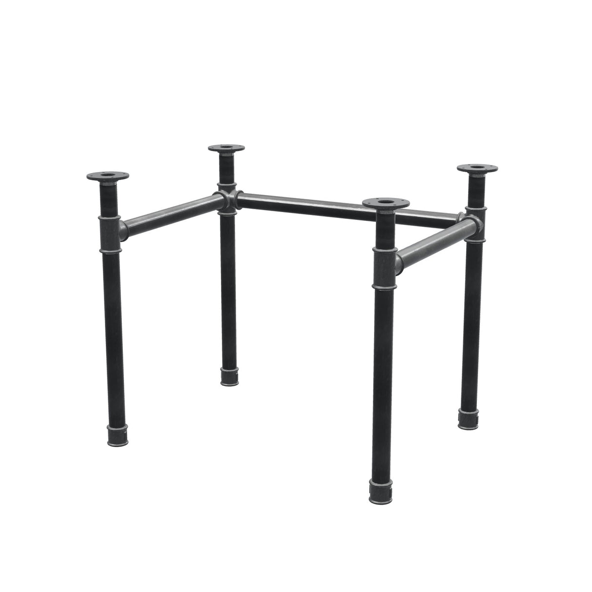 Desk base, U-frame, cast iron and steel Ø 42 mm, 86 × 66 cm, height 70 cm