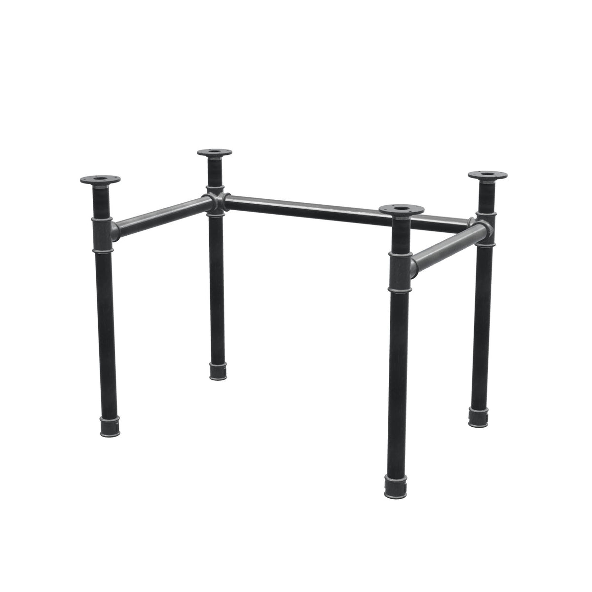 Desk base, U-frame, cast iron and steel Ø 42 mm, 96 × 66 cm, height 70 cm