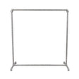 Galvanized industrial rack without clothing - front view