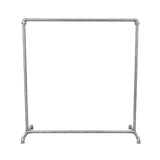 Galvanized industrial rack without clothing - front view