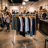 Simple galvanized rack in a bright interior setting