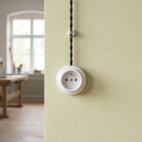 Porcelain wall socket — French 2P+T 16 A / White