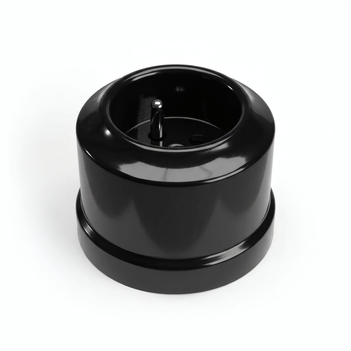 Porcelain wall socket — French 2P+T 16 A / Black