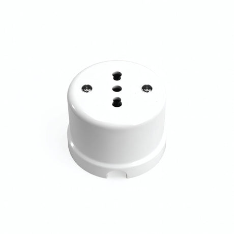 Porcelain wall socket — Italian 2P+T 10/16 A / White