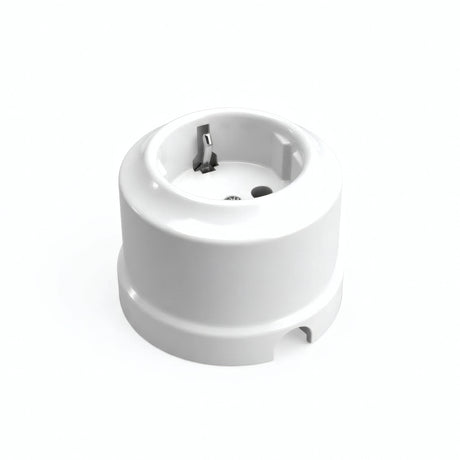Porcelain wall socket — Schuko 2P+T 16 A / White