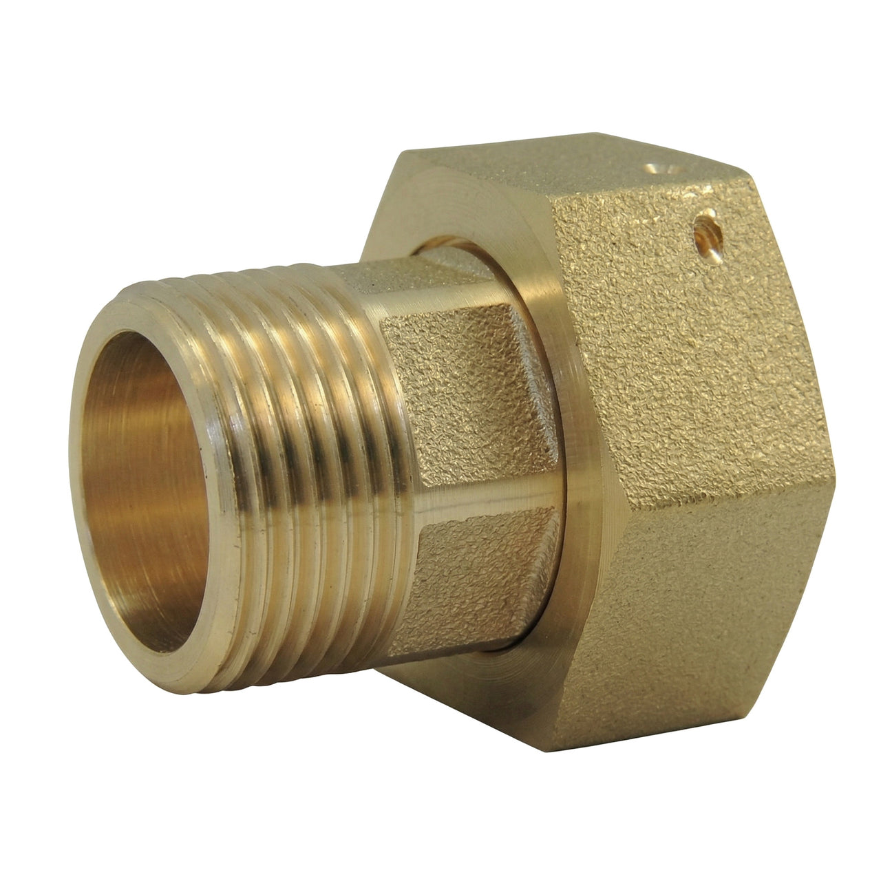 Union half-coupling for gas meter series ISO 228/1 in CW617N brass - 3/4 isometric view