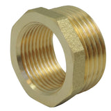 Male threaded to female threaded brass CW617N BSP reducer - 3/4 isometric view