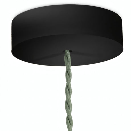 Round wooden ceiling rose, Ø 120 mm — Black