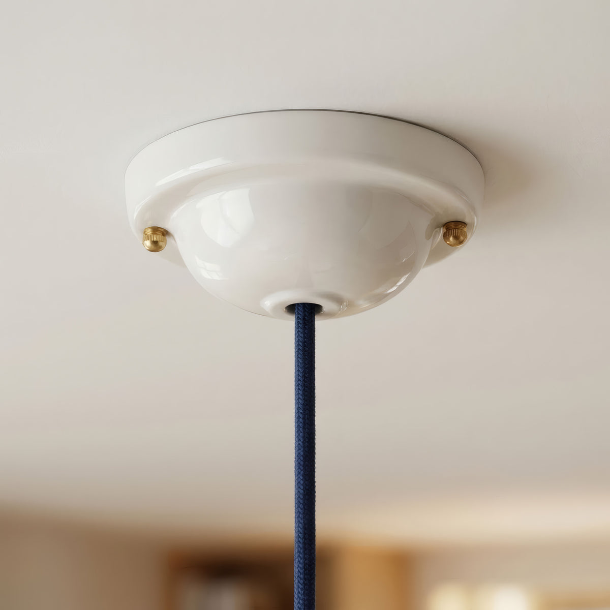 Glazed ceramic ceiling rose — Ø 130 mm / White