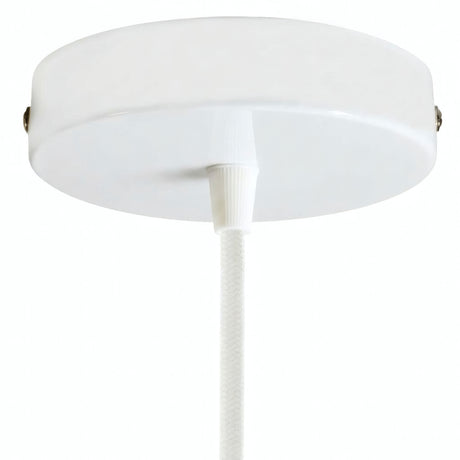 Cylindrical metal ceiling rose, Ø 120 mm — Conical thermoplastic / Glossy white