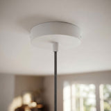 Cylindrical metal ceiling rose, Ø 120 mm — Conical thermoplastic / Matt white