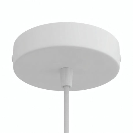 Cylindrical metal ceiling rose, Ø 120 mm — Conical thermoplastic / Matt white