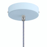 Cylindrical metal ceiling rose, Ø 120 mm — Conical thermoplastic / Sky blue