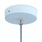 Cylindrical metal ceiling rose, Ø 120 mm — Conical thermoplastic / Sky blue