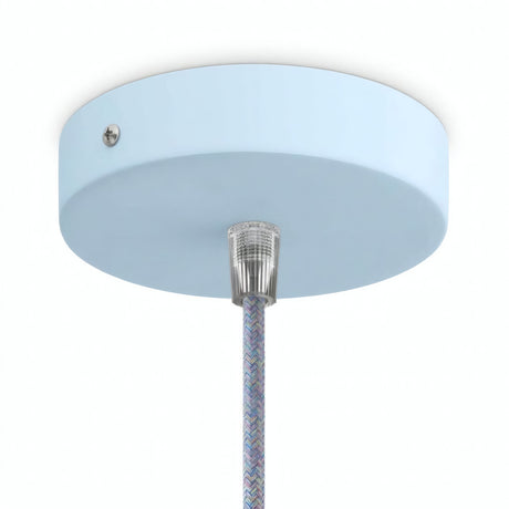 Cylindrical metal ceiling rose, Ø 120 mm — Conical thermoplastic / Sky blue