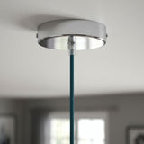 Cylindrical metal ceiling rose, Ø 120 mm — Conical thermoplastic / Chrome