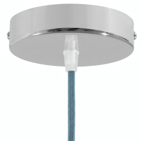 Cylindrical metal ceiling rose, Ø 120 mm — Conical thermoplastic / Chrome
