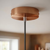 Cylindrical metal ceiling rose, Ø 120 mm — Conical thermoplastic / Satin copper
