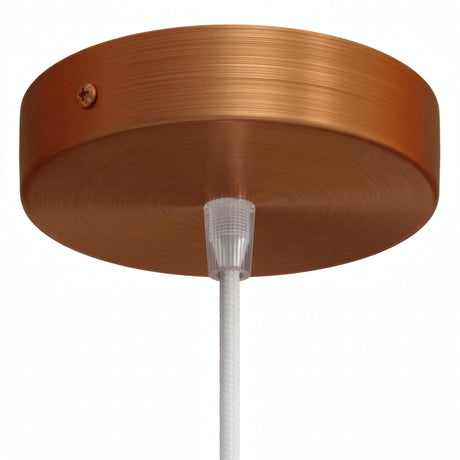 Cylindrical metal ceiling rose, Ø 120 mm — Conical thermoplastic / Satin copper