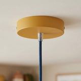 Cylindrical metal ceiling rose, Ø 120 mm — Conical thermoplastic / Mustard