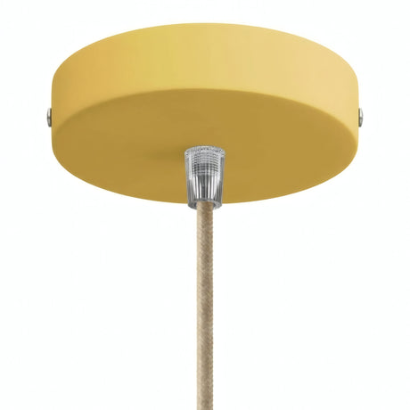 Cylindrical metal ceiling rose, Ø 120 mm — Conical thermoplastic / Mustard