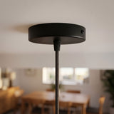 Cylindrical metal ceiling rose, Ø 120 mm — Conical thermoplastic / Black
