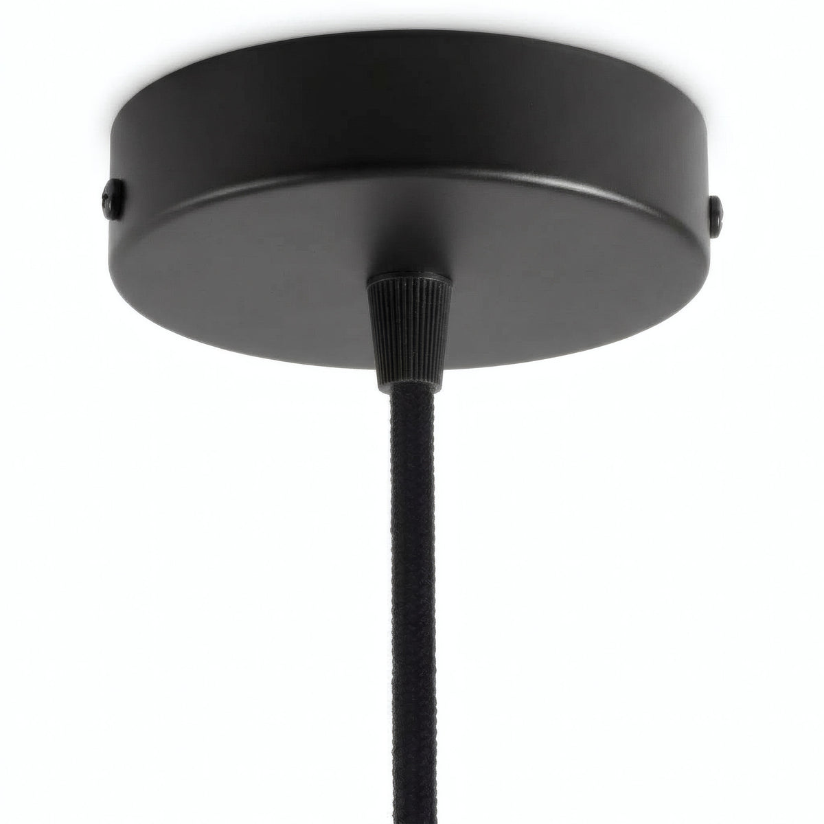 Cylindrical metal ceiling rose, Ø 120 mm — Conical thermoplastic / Black