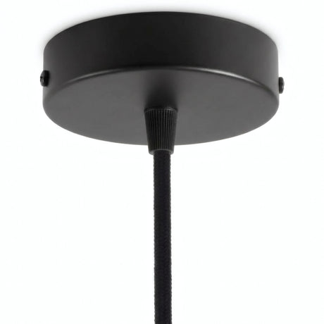 Cylindrical metal ceiling rose, Ø 120 mm — Conical thermoplastic / Black