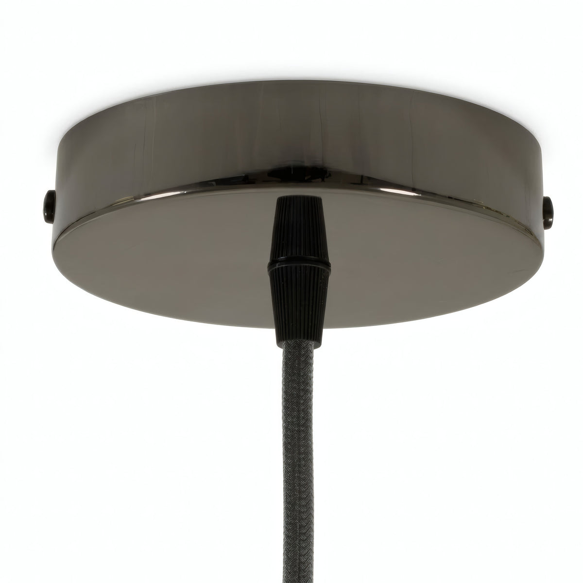 Cylindrical metal ceiling rose, Ø 120 mm — Conical thermoplastic / Black pearl