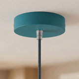 Cylindrical metal ceiling rose, Ø 120 mm — Conical thermoplastic / Petrol blue