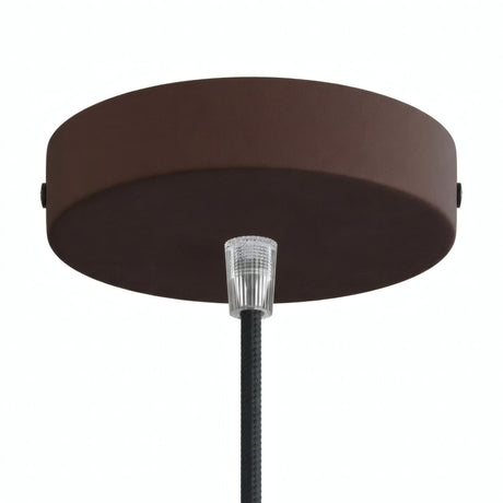 Cylindrical metal ceiling rose, Ø 120 mm — Conical thermoplastic / Rust