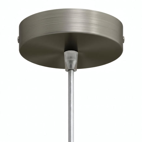 Cylindrical metal ceiling rose, Ø 120 mm — Conical thermoplastic / Satin titanium