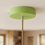 Cylindrical metal ceiling rose, Ø 120 mm — Conical thermoplastic / Meadow green