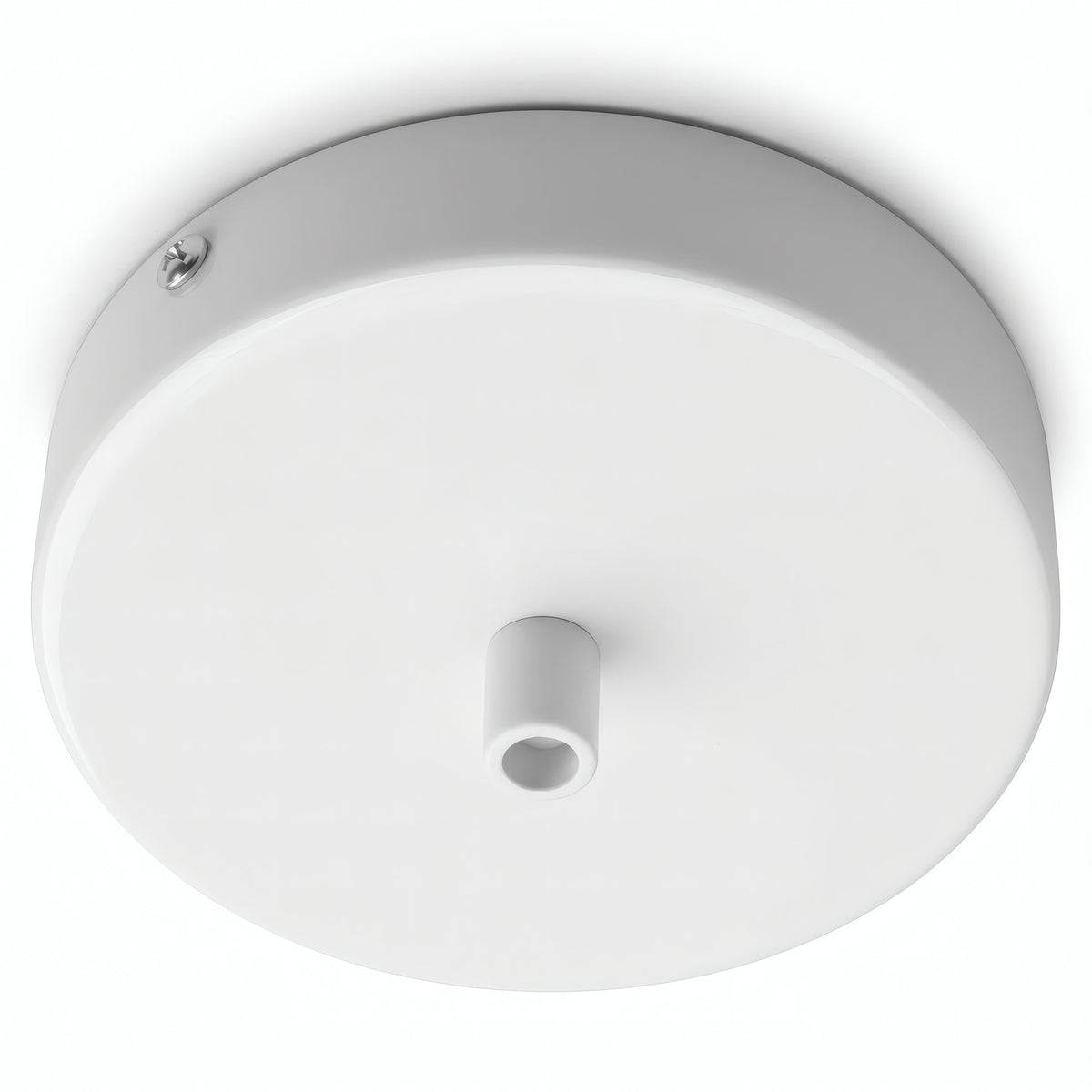 Cylindrical metal ceiling rose, Ø 120 mm — Cylindrical metal / Glossy white