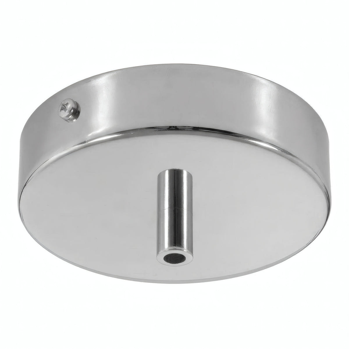 Cylindrical metal ceiling rose, Ø 120 mm — Cylindrical metal / Chrome