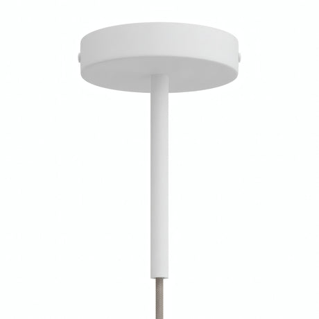Cylindrical metal ceiling rose with a 15 cm cable grip — Matt white