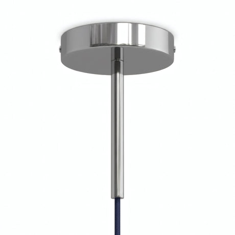 Cylindrical metal ceiling rose with a 15 cm cable grip — Chrome