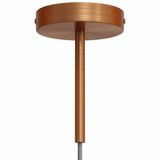 Cylindrical metal ceiling rose with a 15 cm cable grip — Satin copper