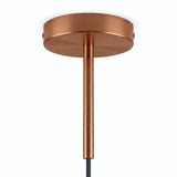 Cylindrical metal ceiling rose with a 15 cm cable grip — Satin copper