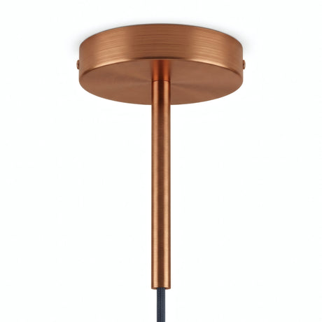 Cylindrical metal ceiling rose with a 15 cm cable grip — Satin copper